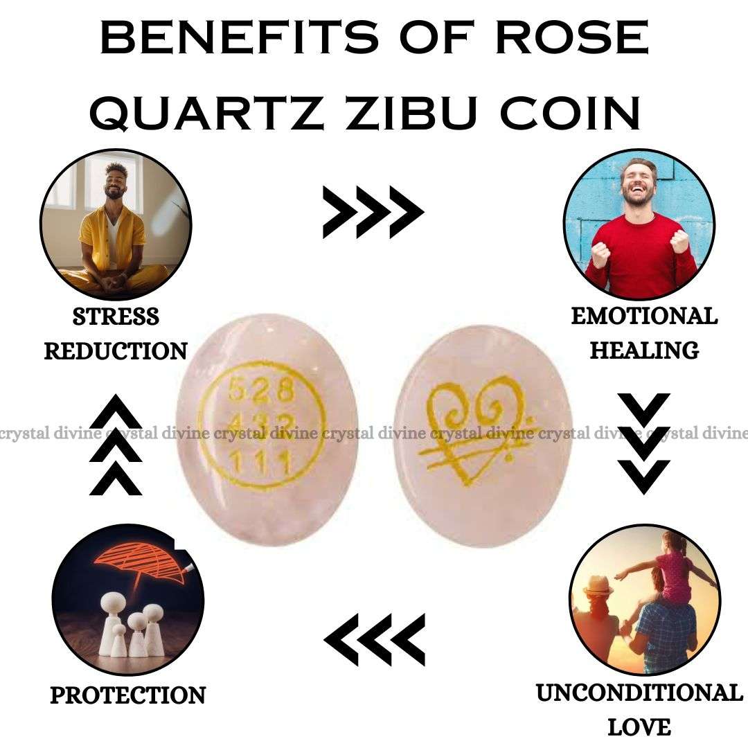 Rose Quartz Crystal Zibu Coin (Attracting Romantic Love)