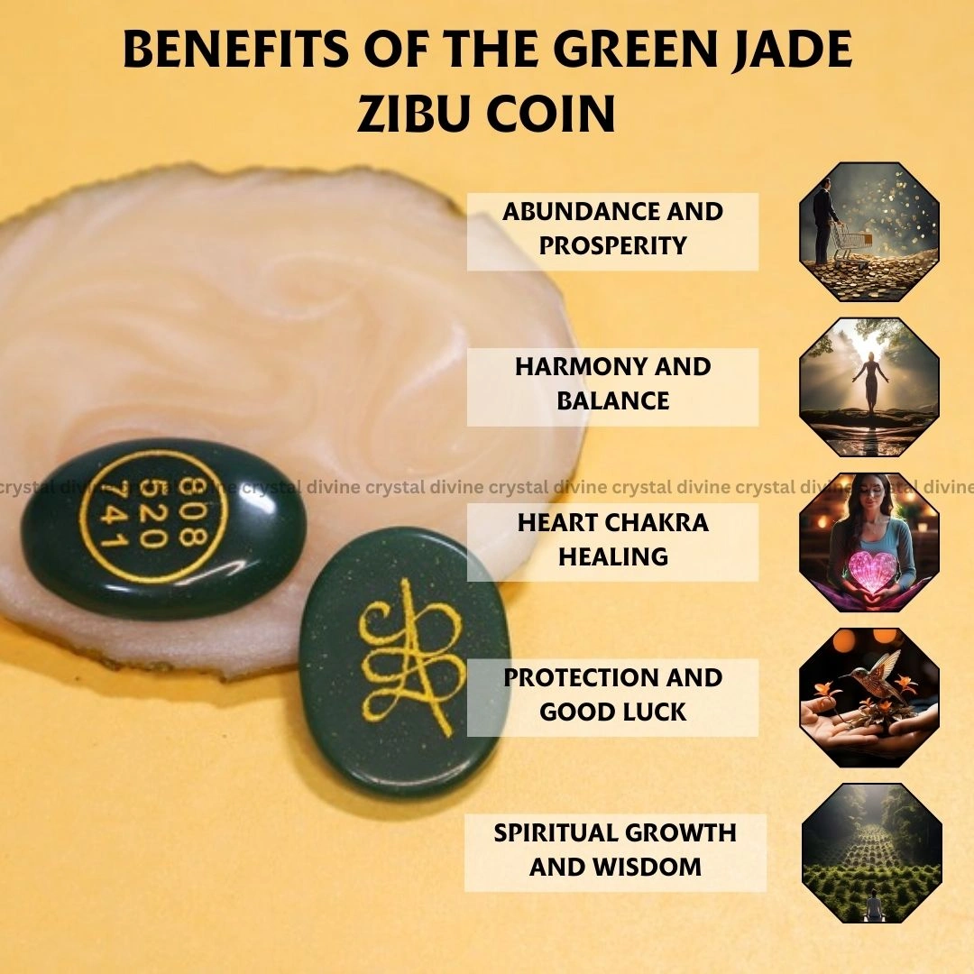 Green Jade Crystal Zibu Coin