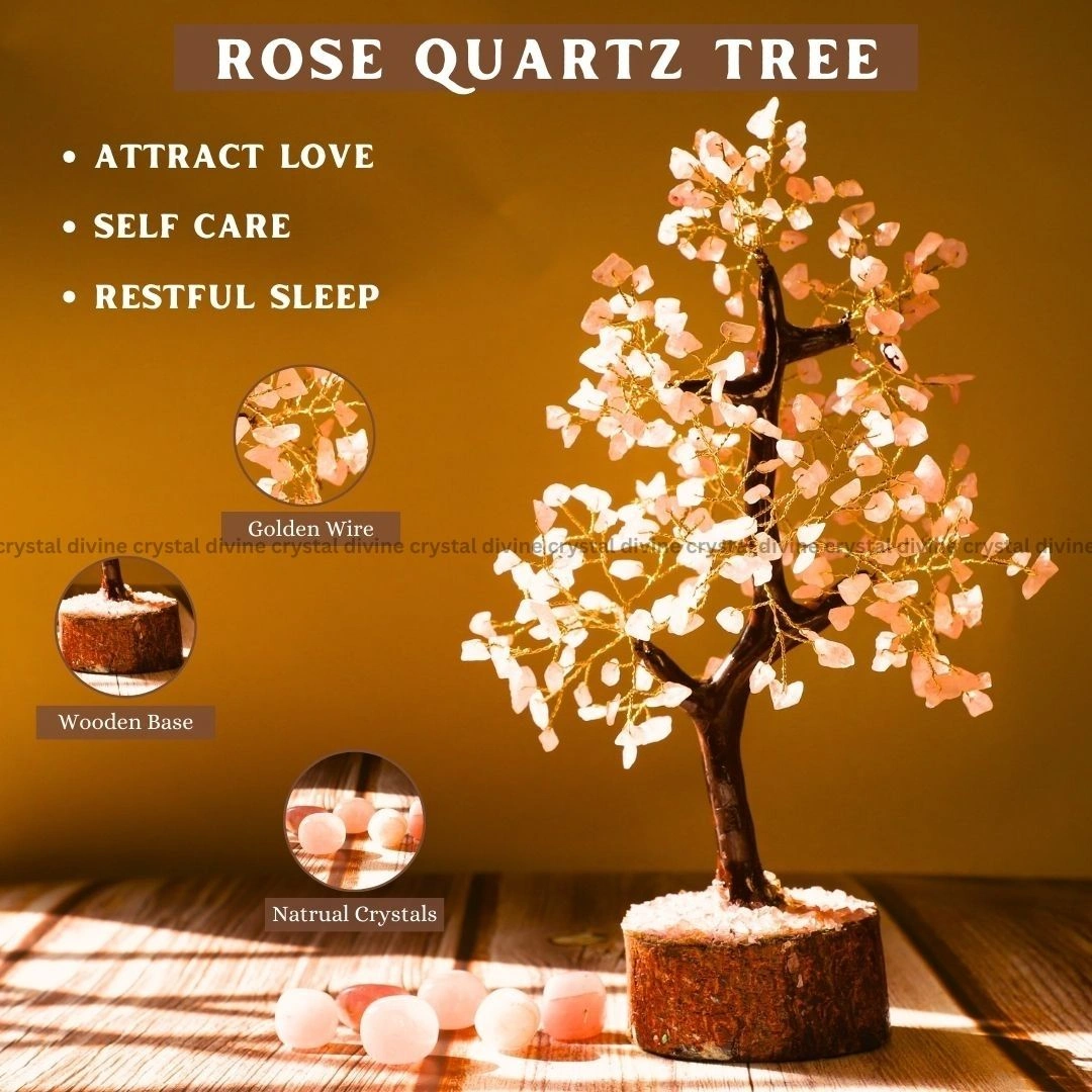 Rose Quartz Crystal Tree 300 Beads (Love & Relationships)