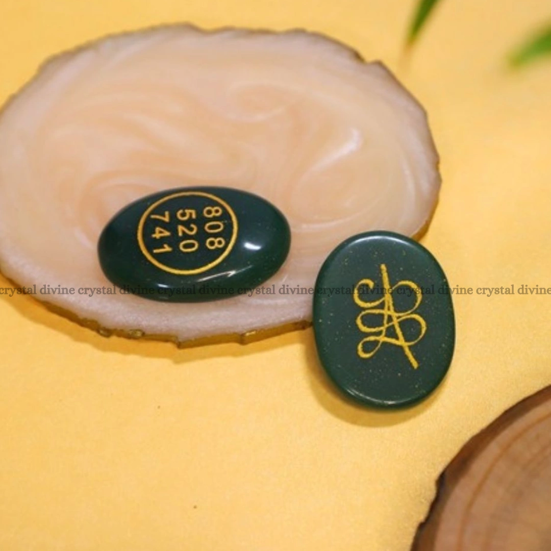 Green Jade Crystal Zibu Coin (Spiritual Connection & Manifestation)