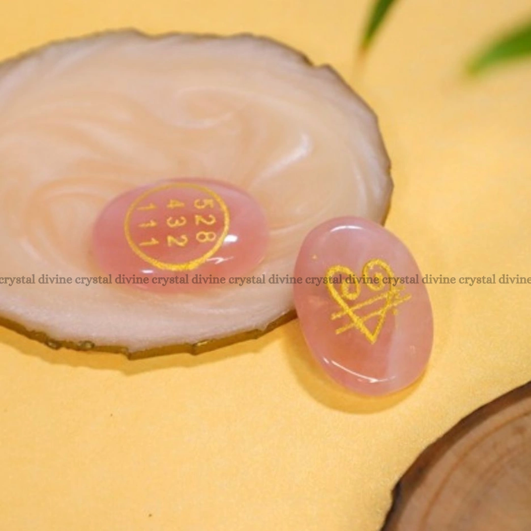 Rose Quartz Crystal Zibu Coin (Attracting Romantic Love)