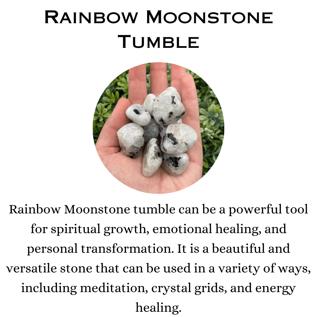 Rainbow Moonstone Tumble Stone Pack of 5 (Calming & Stress Reduction)