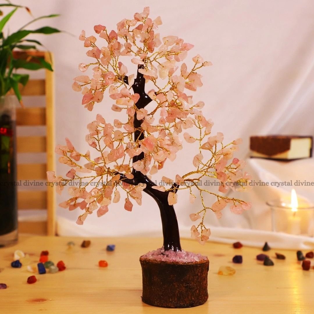 Rose Quartz Crystal Tree 300 Beads (Love & Relationships)