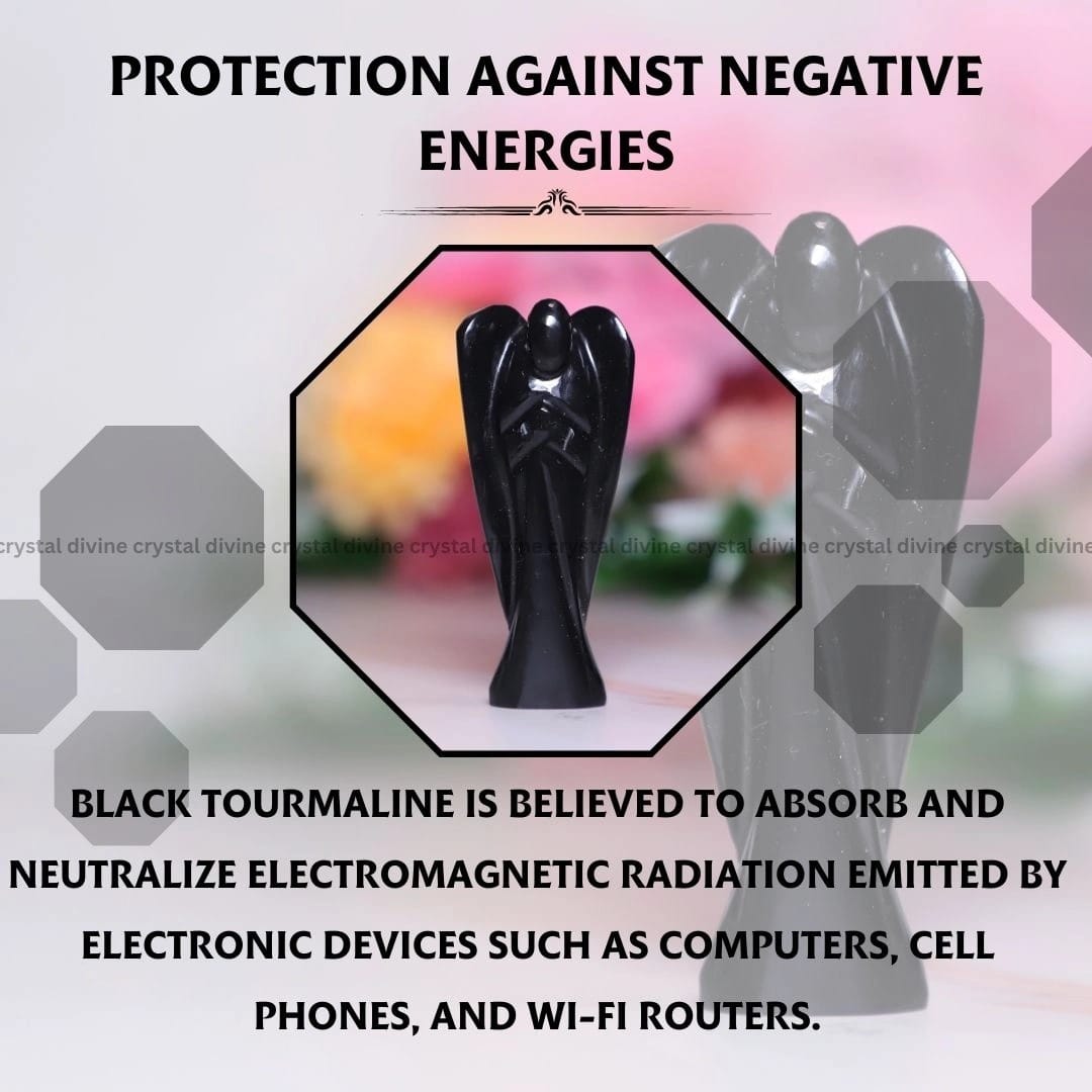 Black Tourmaline Crystal Angel (Protection)