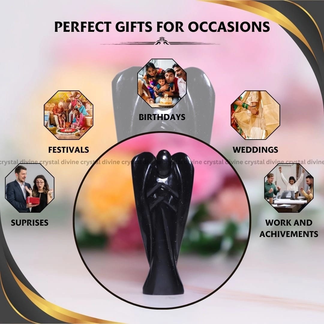 Black Tourmaline Crystal Angel (Protection)