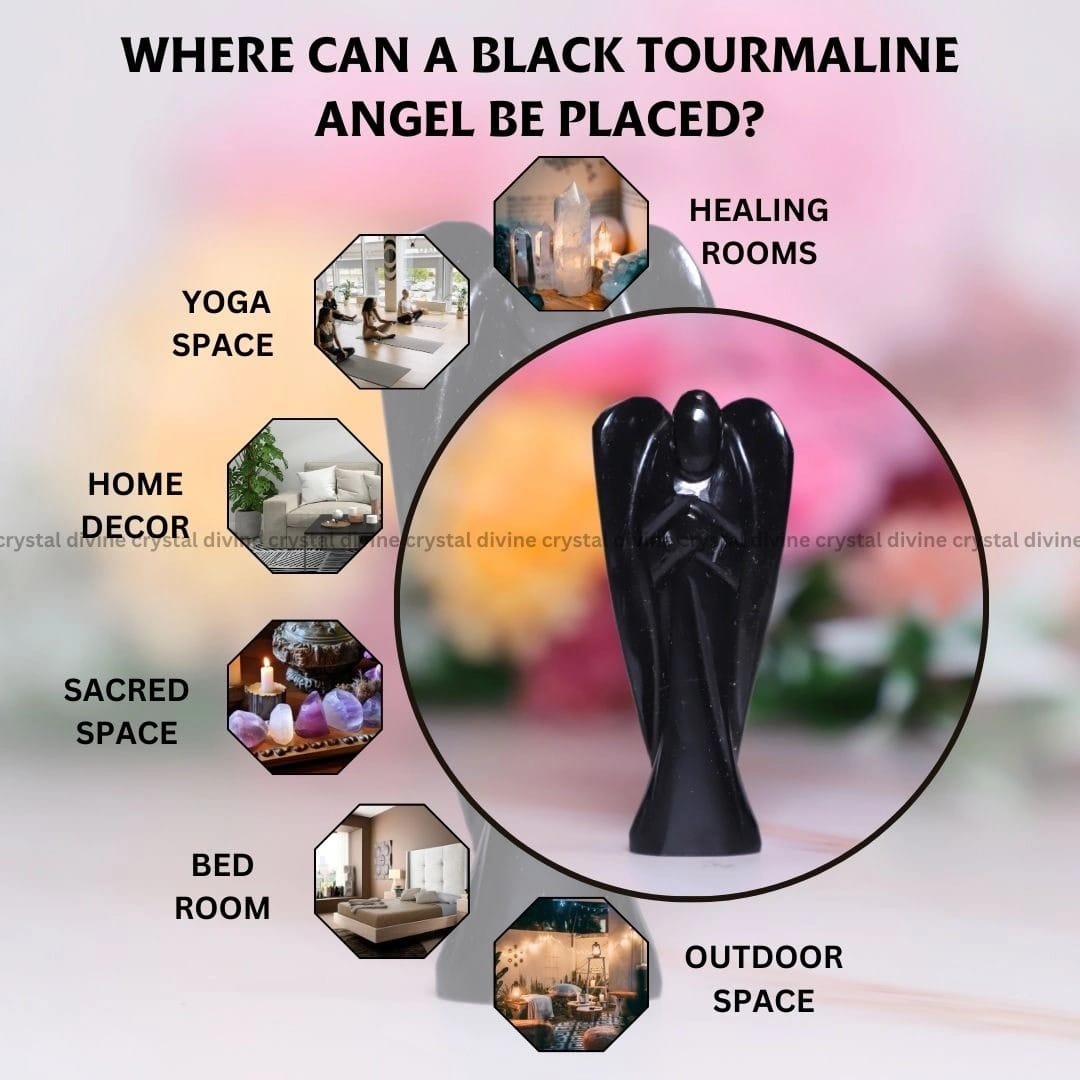 Black Tourmaline Crystal Angel (Protection)