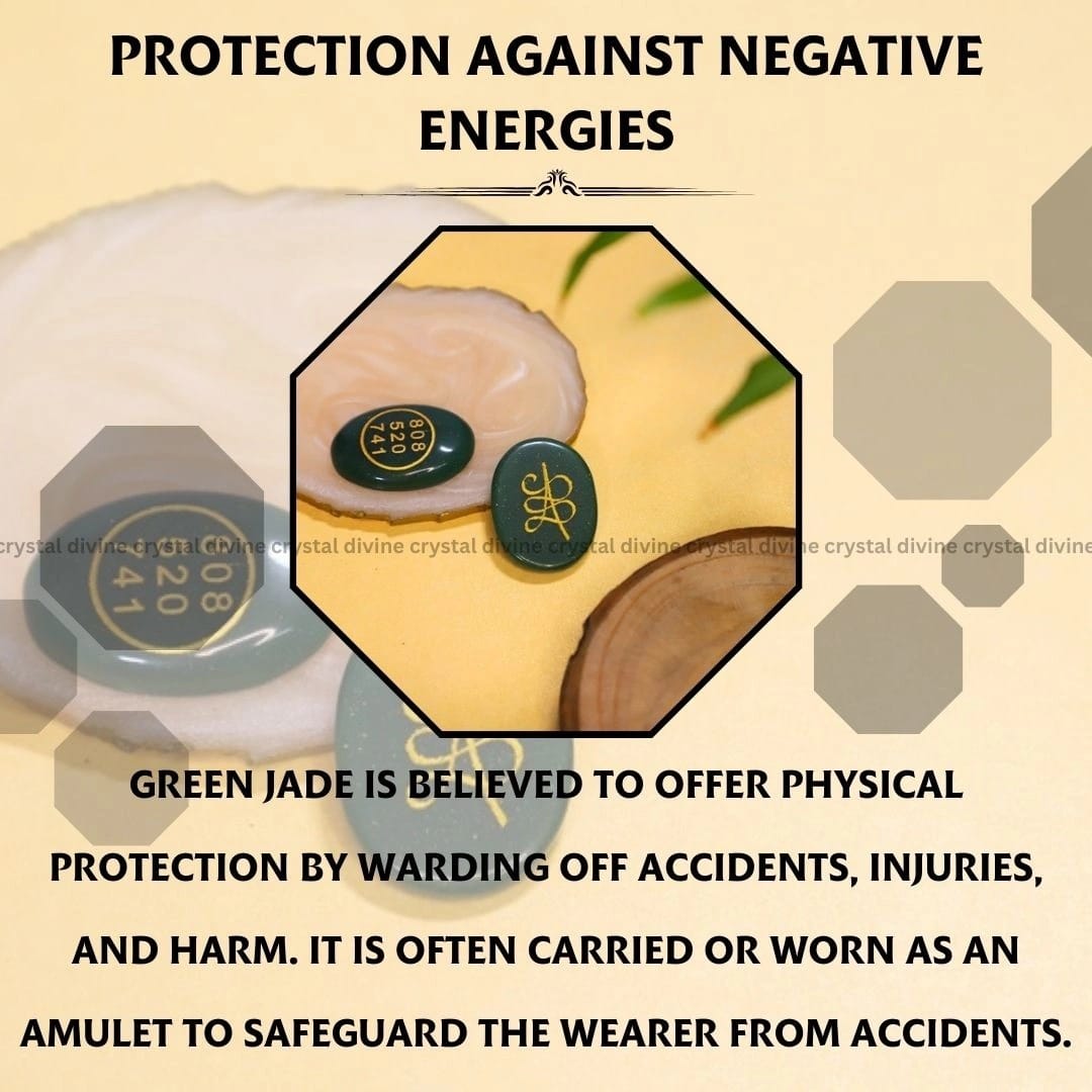 Green Jade Crystal Zibu Coin (Spiritual Connection & Manifestation)