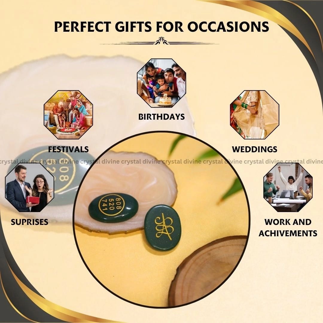 Green Jade Crystal Zibu Coin (Spiritual Connection & Manifestation)