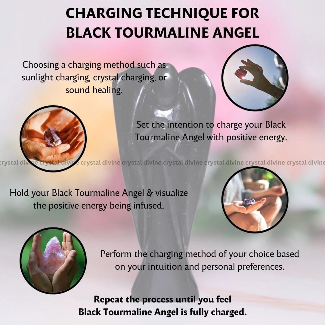 Black Tourmaline Crystal Angel (Protection)