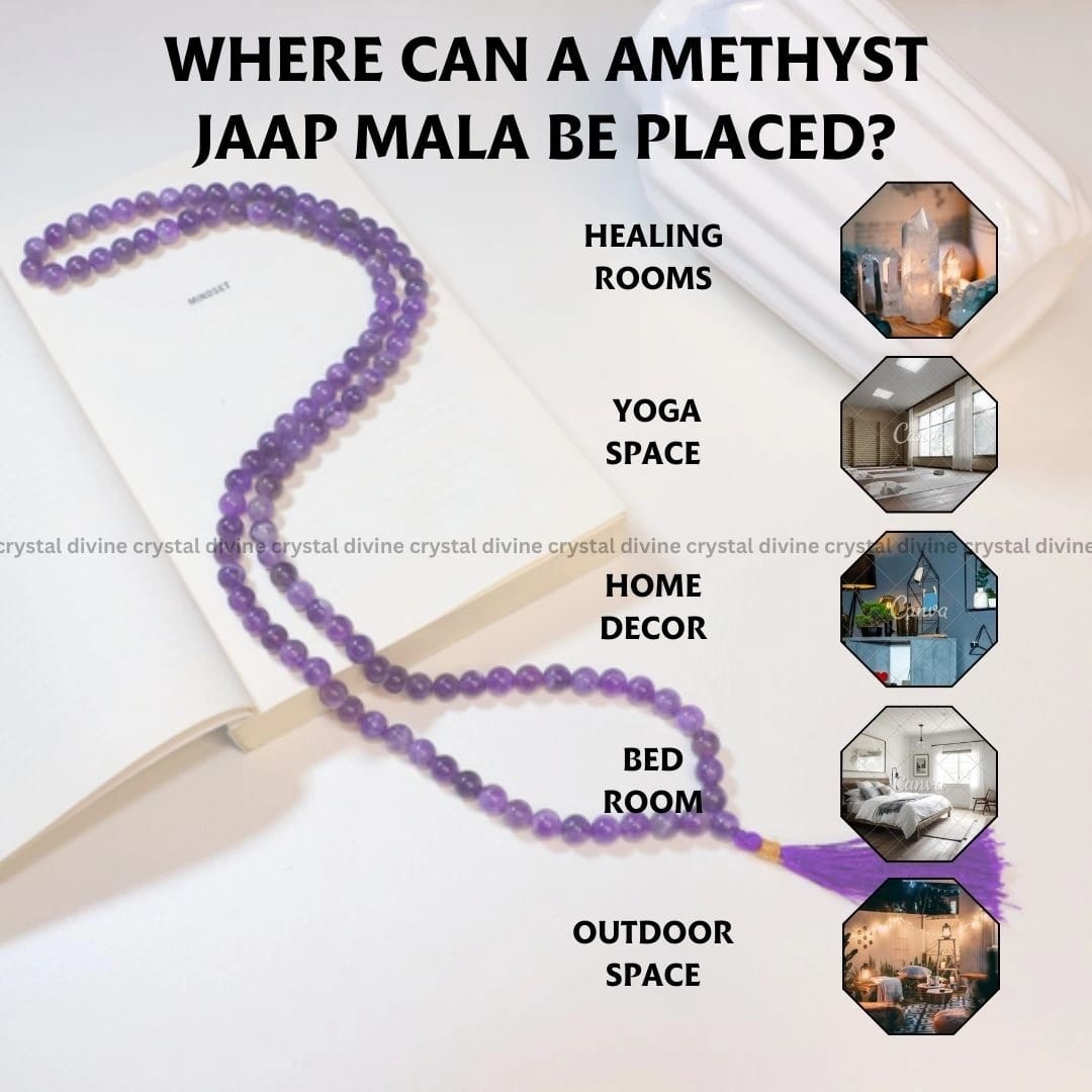 Amethyst Crystal Jaap Mala 108 Beads (Anxiety & Stress Relief)