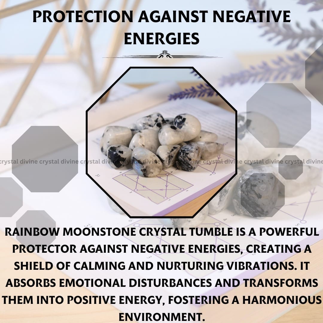 Rainbow Moonstone Tumble Stone Pack of 5 (Calming & Stress Reduction)