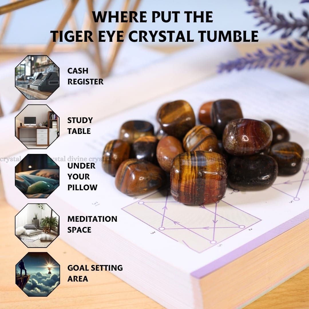 Tiger Eye Tumble Stone Pack of 5 (Protection & Grounding)