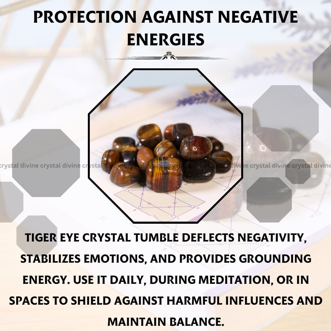 Tiger Eye Tumble Stone Pack of 5 (Protection & Grounding)
