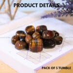 Tiger Eye Tumble Stone Pack of 5 (Protection & Grounding)