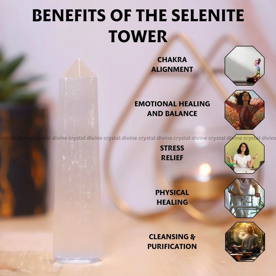 Selenite Crystal Tower - 70 - 100 grams