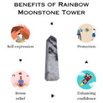 Rainbow Moonstone Crystal Tower  - 70 - 100 grams (Intuition & Spiritual connection)