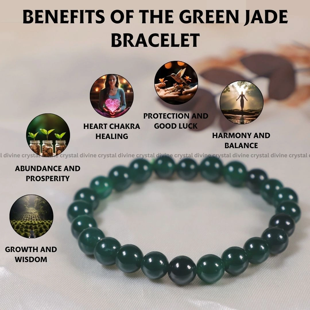 Green Jade Crystal Bracelet - 8 MM