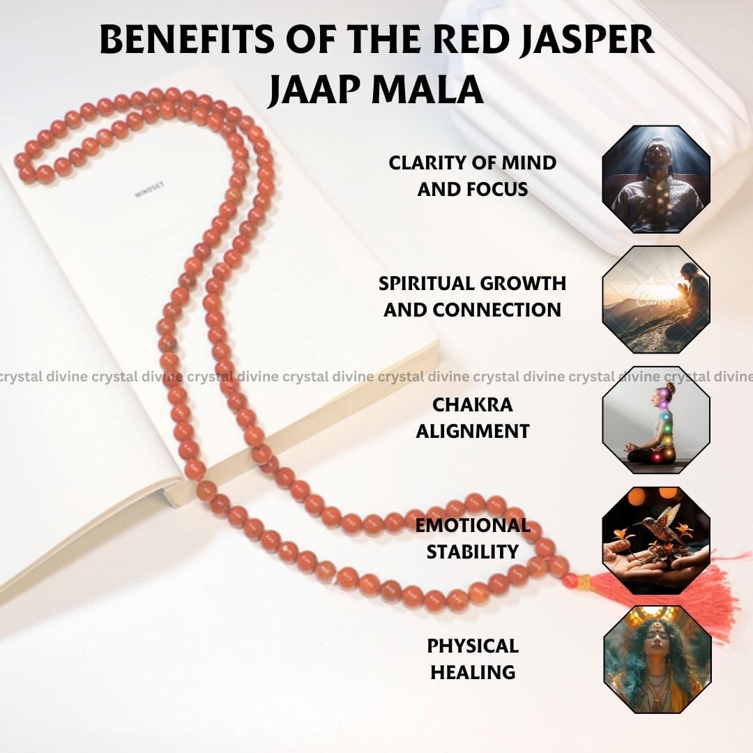 Red Jasper Jaap Crystal Mala 108 Beads