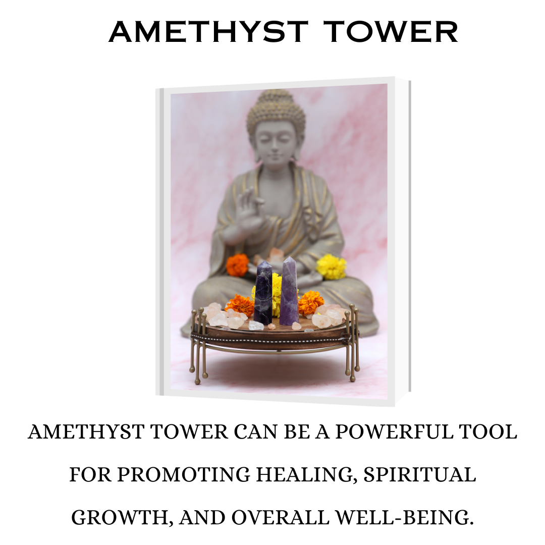 Amethyst Crystal Tower  - 70 - 100 grams (Calming & Soothing)