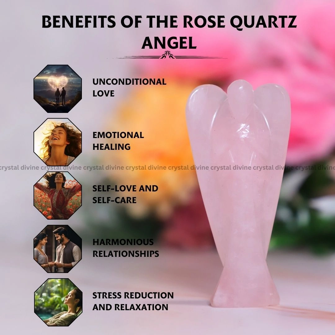 Rose Quartz Crystal Angel (Enhanced Love & Relationships)