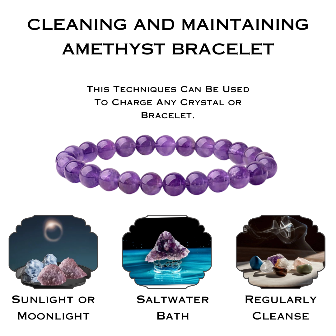 Amethyst Bracelet - 8 MM (Enhanced Focus & Concentration)