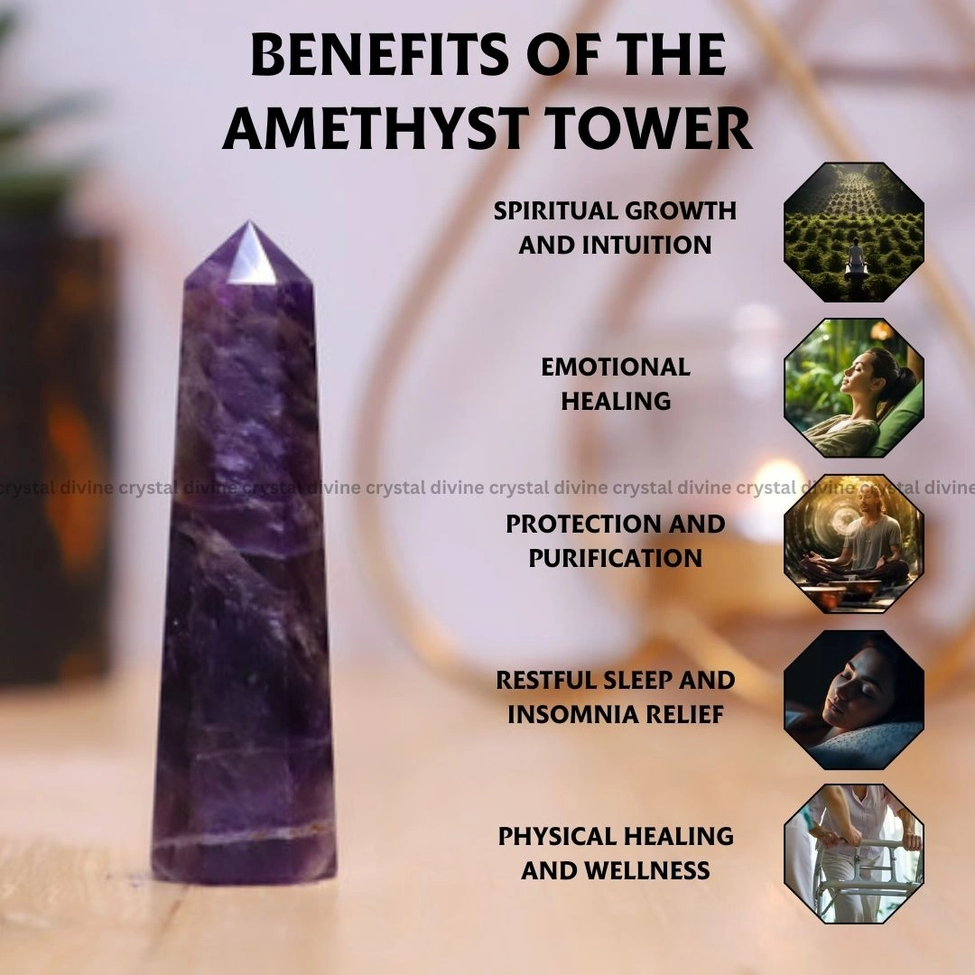 Amethyst Crystal Tower - 70 - 100 grams