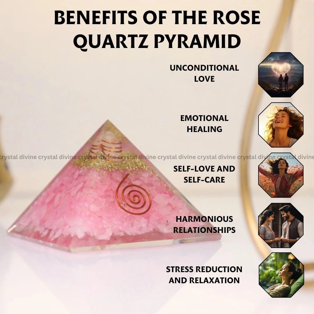 Rose Quartz Crystal Pyramid (Attracting Love & Romance)