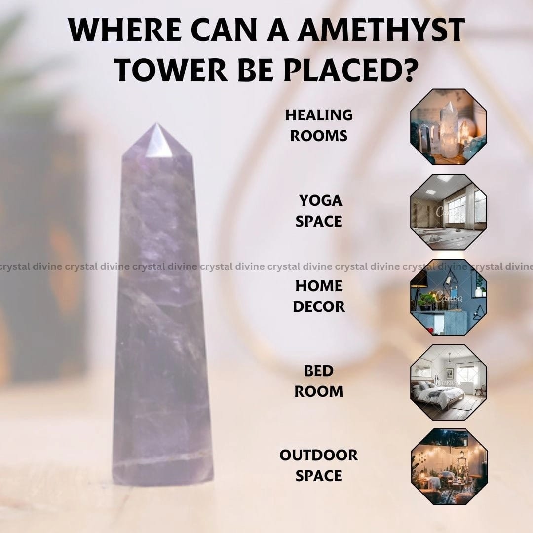 Amethyst Crystal Tower  - 70 - 100 grams (Calming & Soothing)
