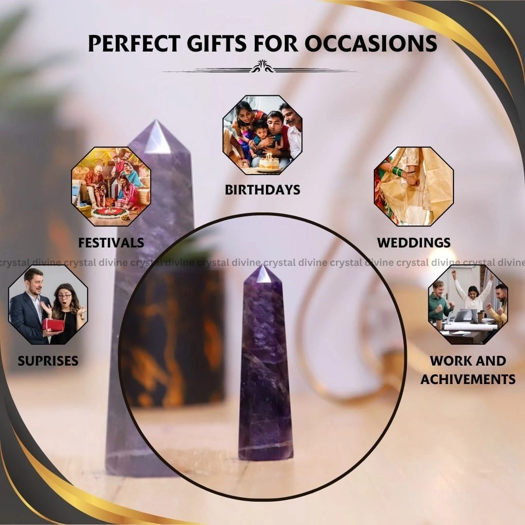 Amethyst Crystal Tower  - 70 - 100 grams (Calming & Soothing)