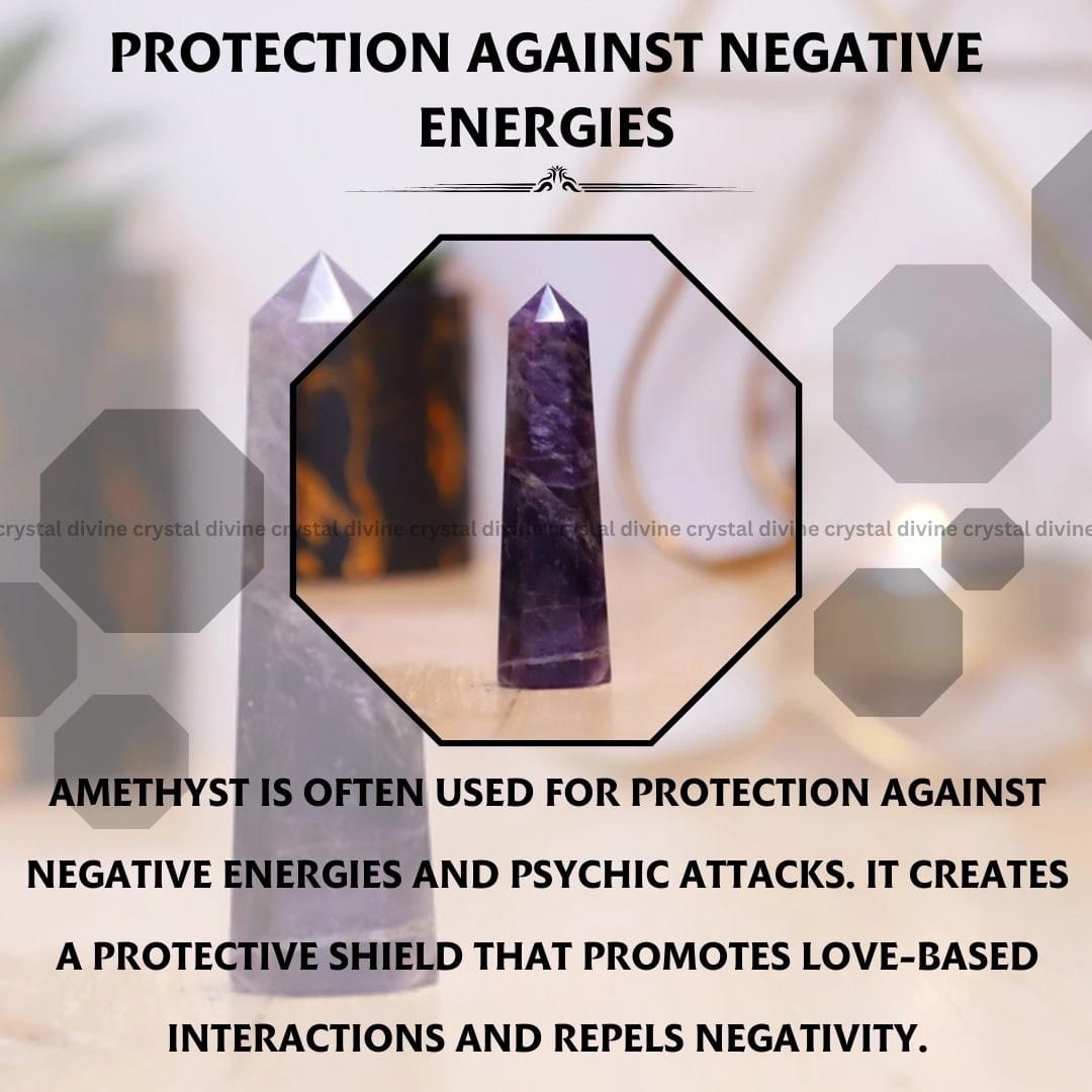 Amethyst Crystal Tower  - 70 - 100 grams (Calming & Soothing)