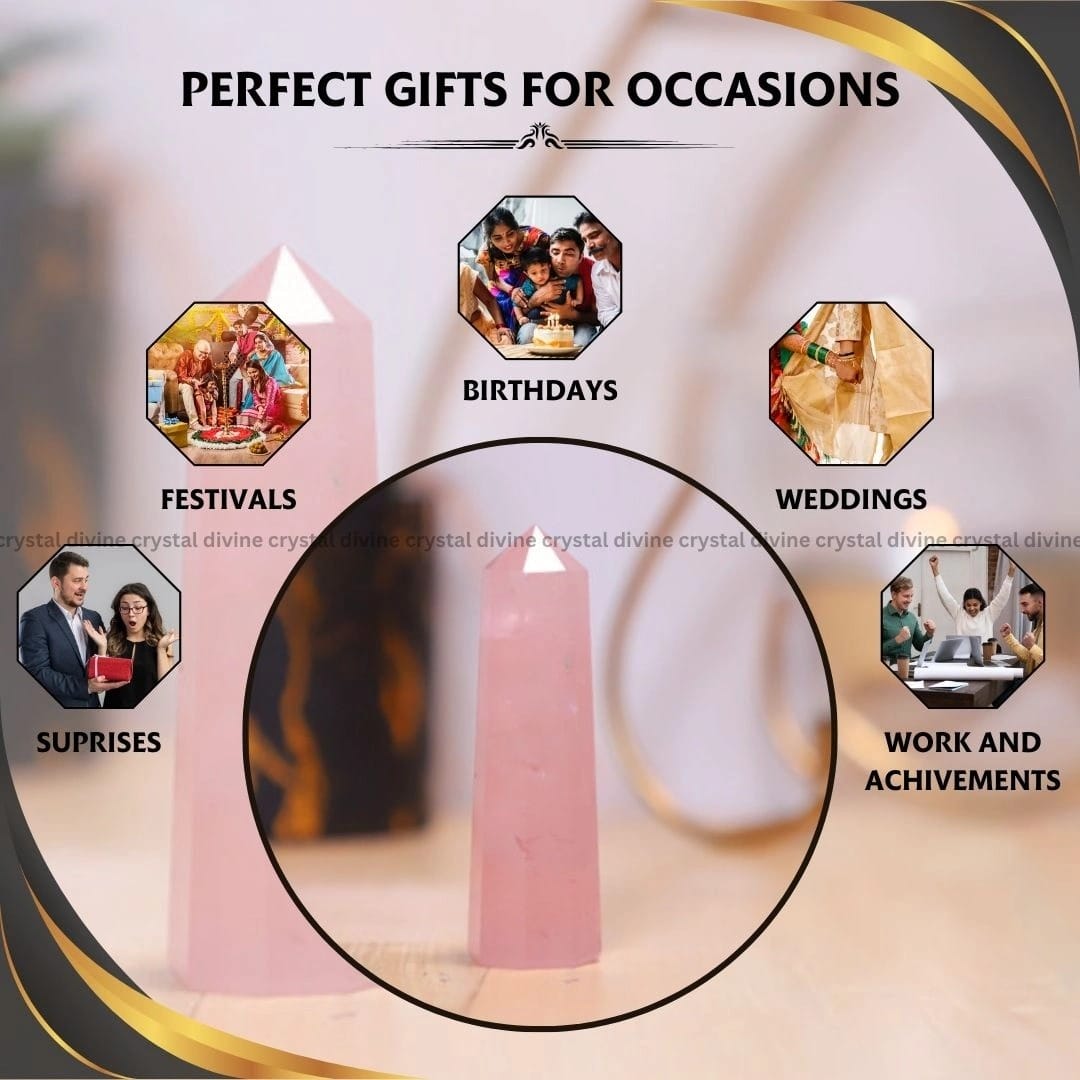 Rose Quartz Crystal Tower  - 70 - 100 grams (Love & Compassion)