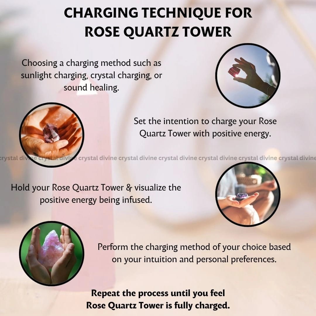 Rose Quartz Crystal Tower  - 70 - 100 grams (Love & Compassion)