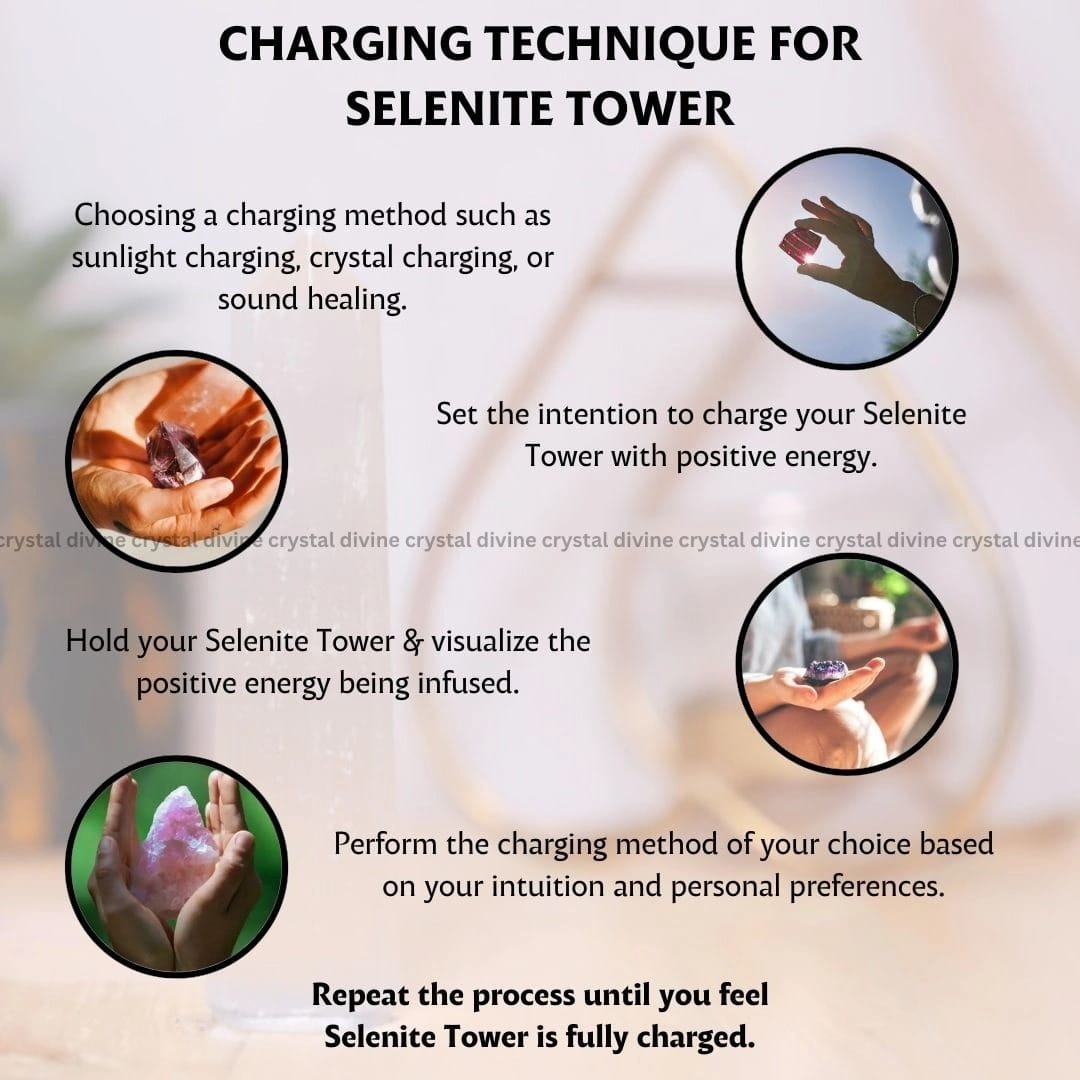 Selenite Crystal Tower - 70 - 100 grams  (Cleansing & Purification)