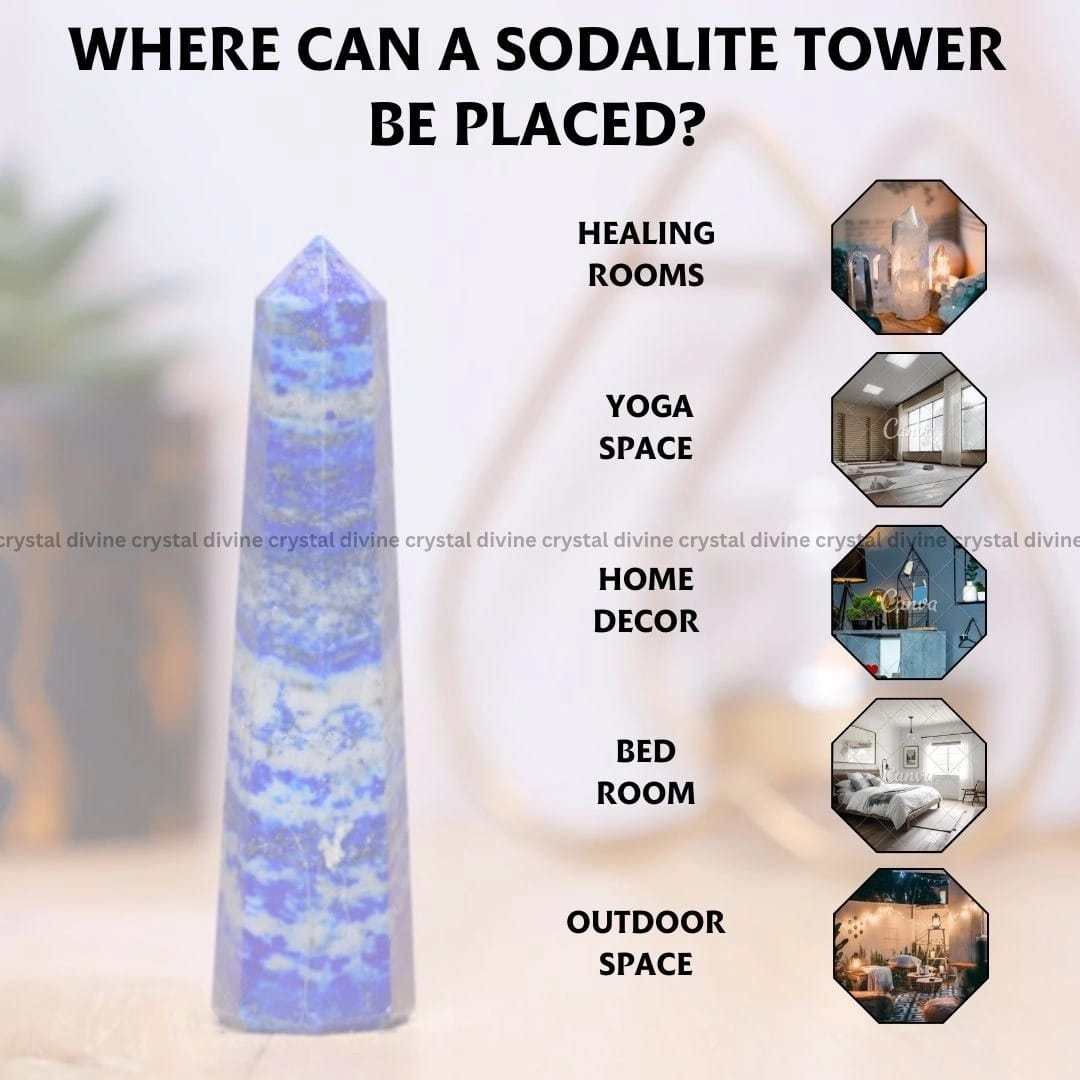 Sodalite Crystal Tower - 70 - 100 grams (Communication & Expression)
