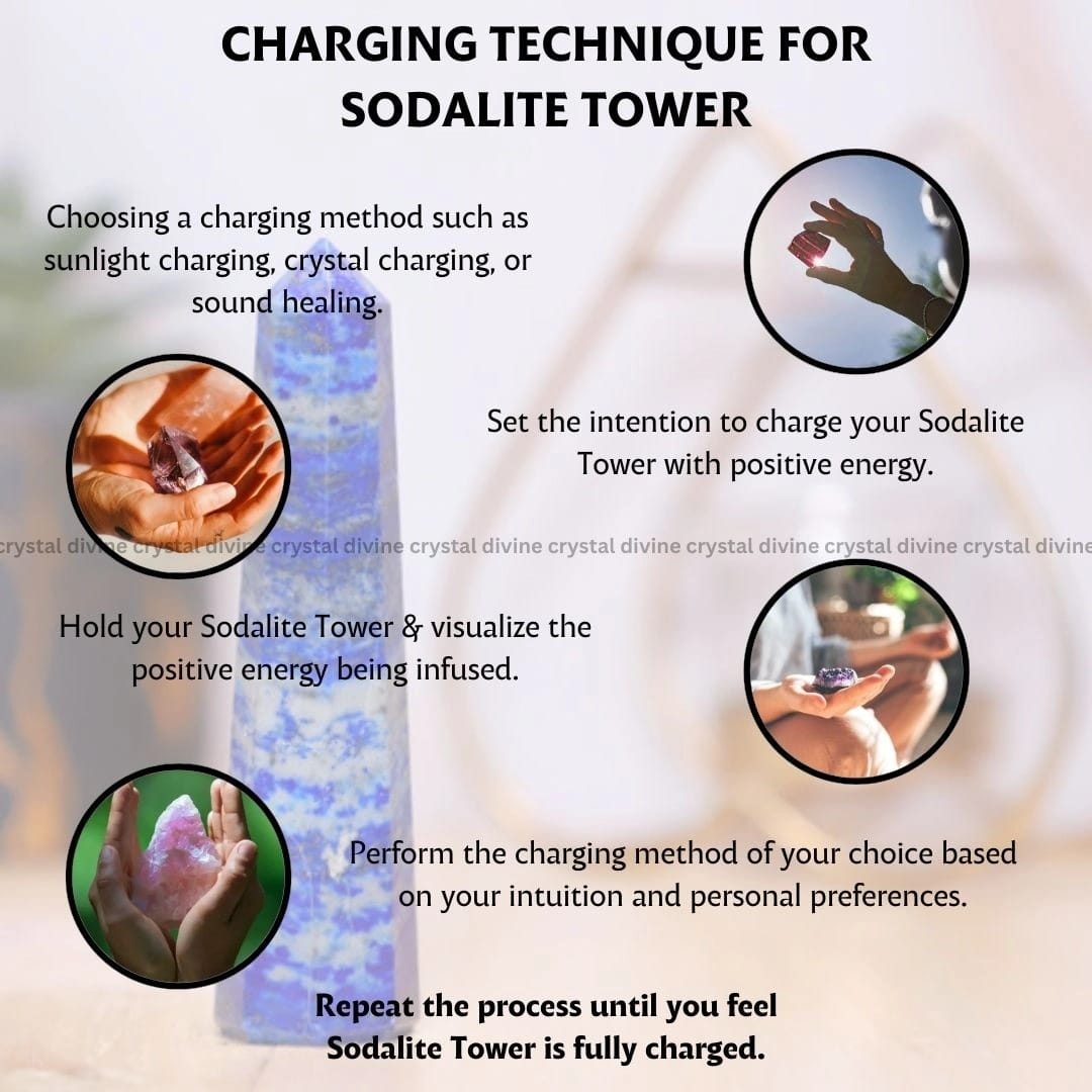 Sodalite Crystal Tower - 70 - 100 grams (Communication & Expression)