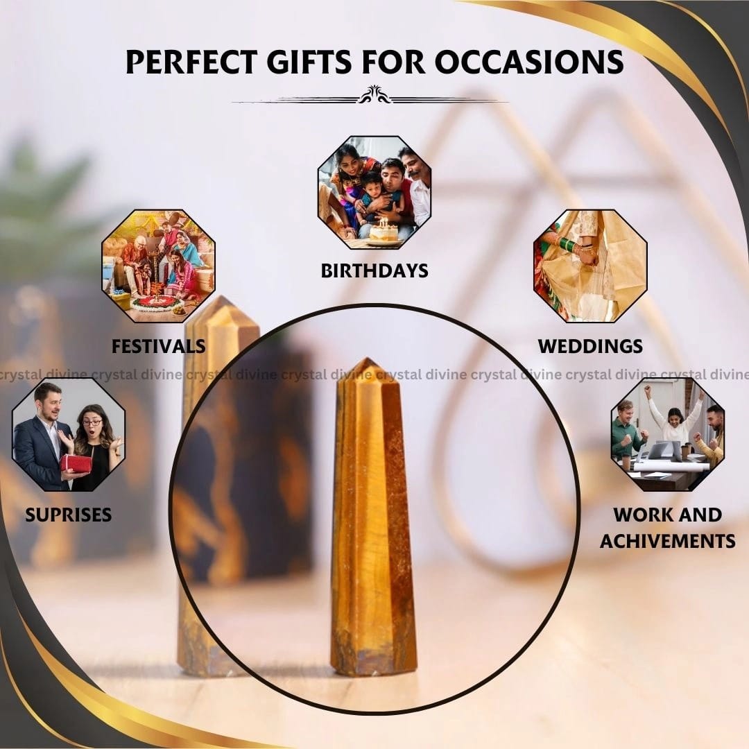 Tiger Eye Crystal Tower - 70 - 100 grams (Confidence & Courage)