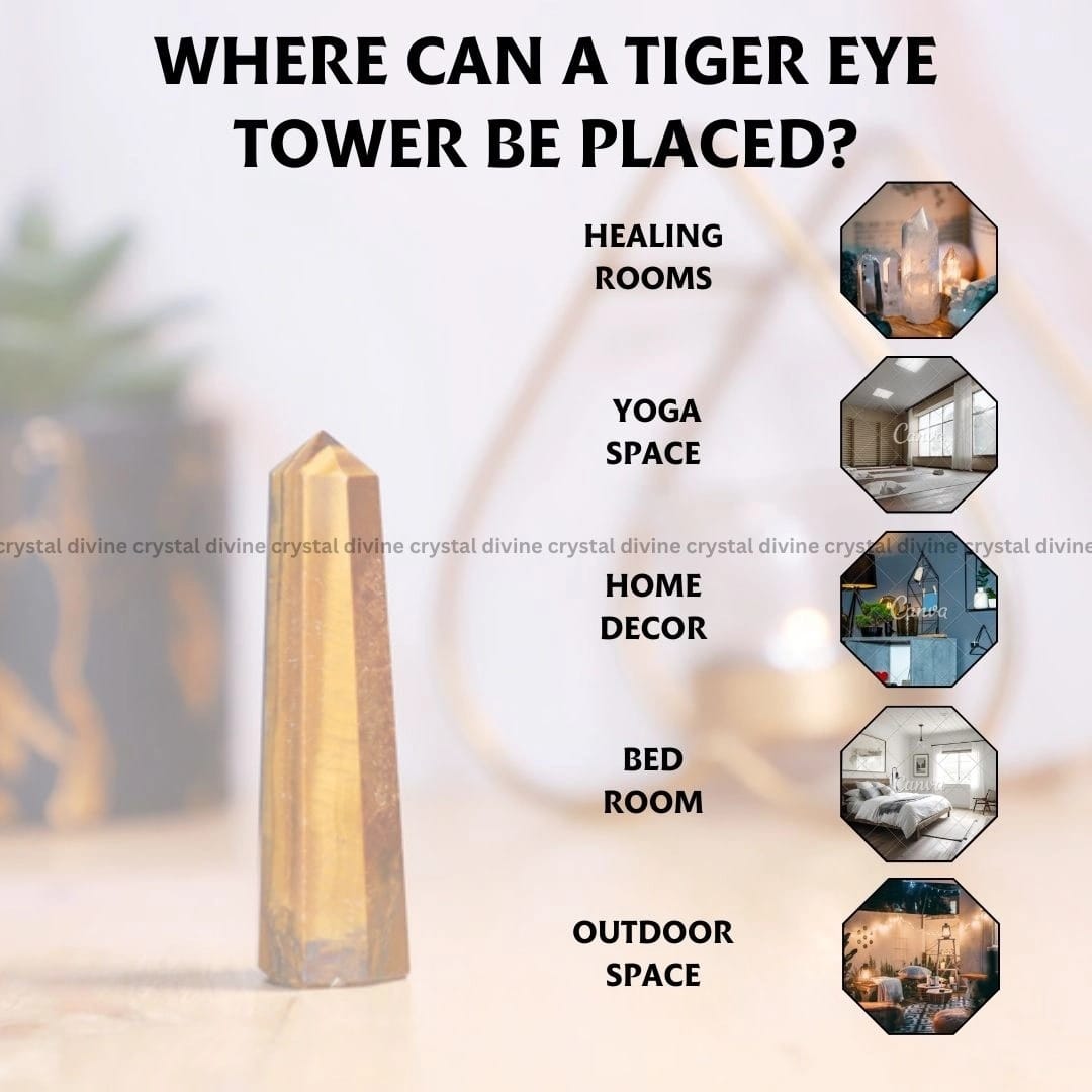 Tiger Eye Crystal Tower - 70 - 100 grams (Confidence & Courage)