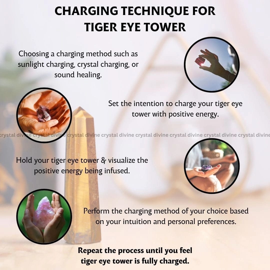 Tiger Eye Crystal Tower - 70 - 100 grams (Confidence & Courage)