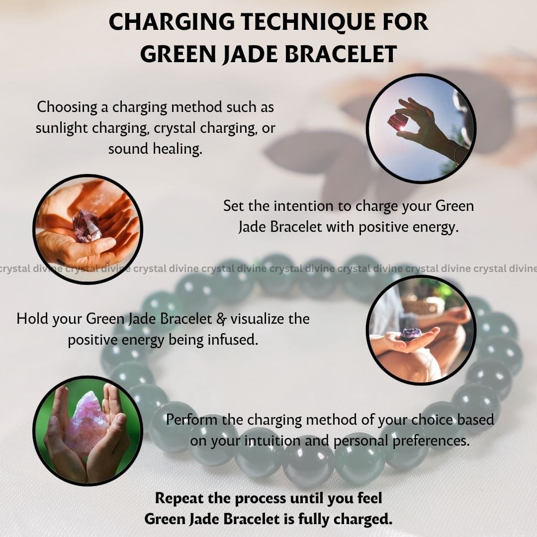 Green Jade Crystal Bracelet - 8 MM (Calming & balancing)