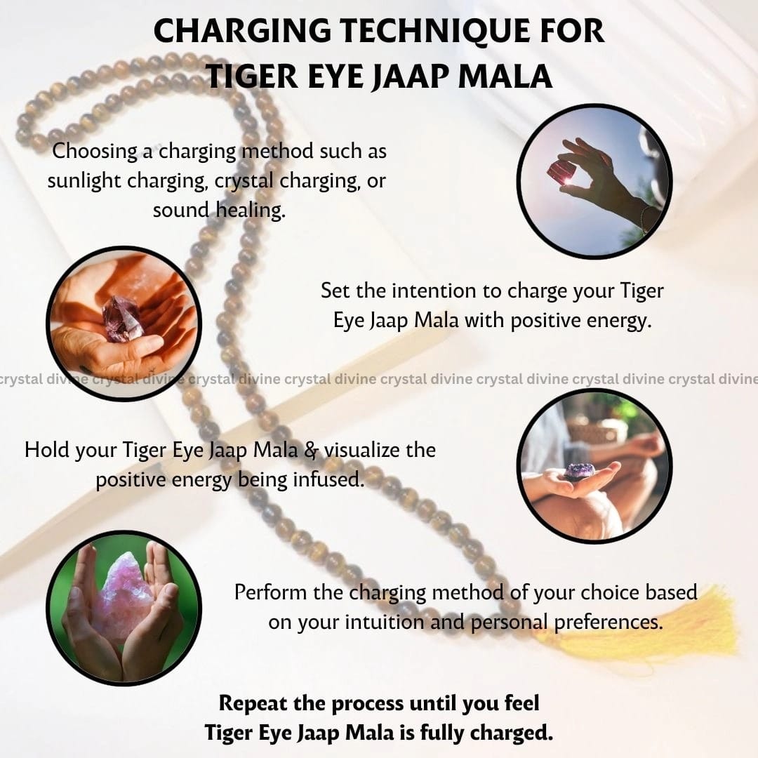 Tiger Eye Crystal Jaap Mala 108 Bead's (Confidence & Courage)