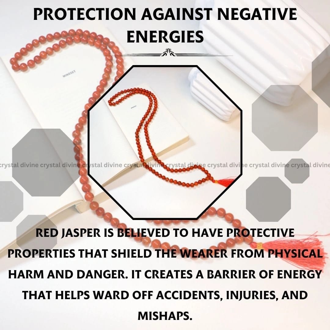 Red Jasper Jaap Crystal Mala 108 Beads (Grounding & Stability)