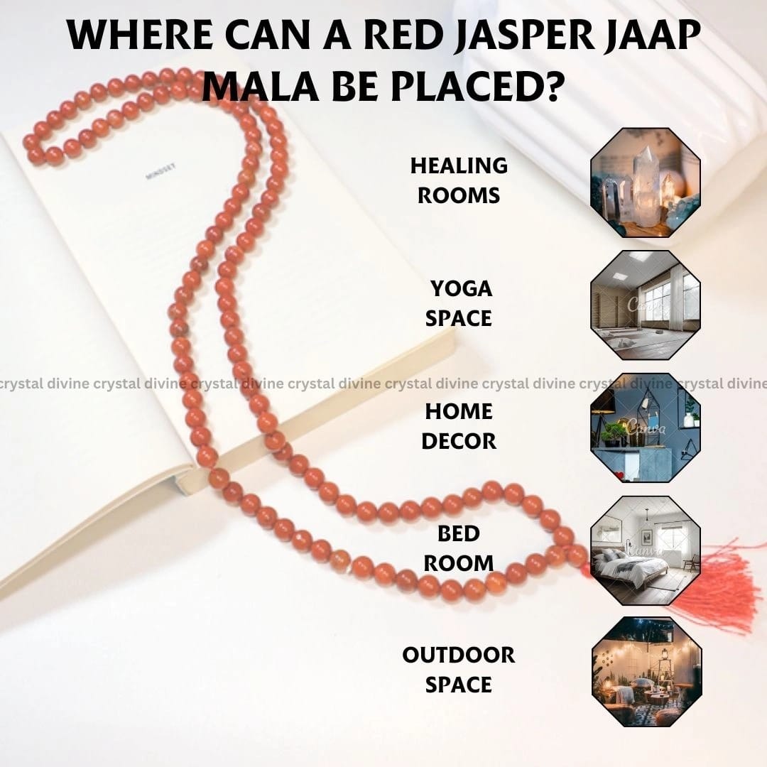 Red Jasper Jaap Crystal Mala 108 Beads (Grounding & Stability)