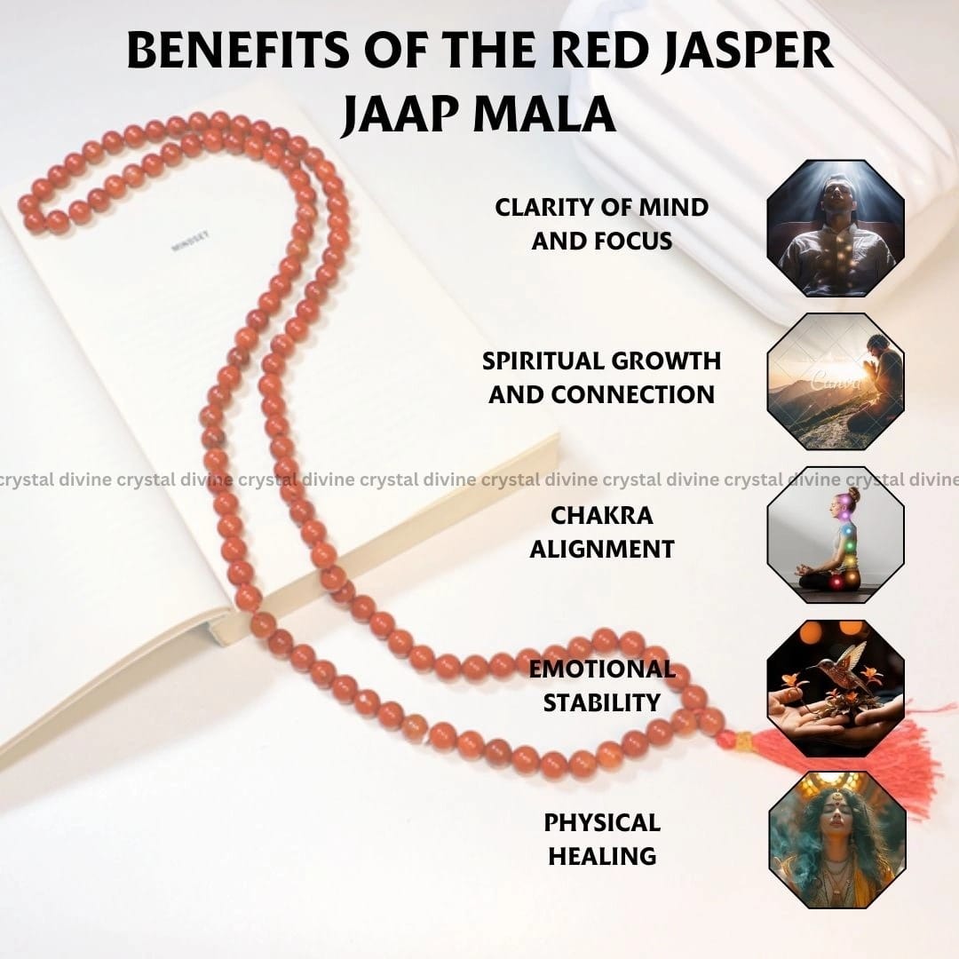 Red Jasper Jaap Crystal Mala 108 Beads (Grounding & Stability)