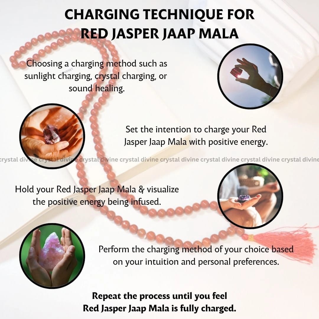 Red Jasper Jaap Crystal Mala 108 Beads (Grounding & Stability)