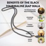 Black Tourmaline Crystal Jaap Mala108 Beads (8MM) (Protection & Grounding)