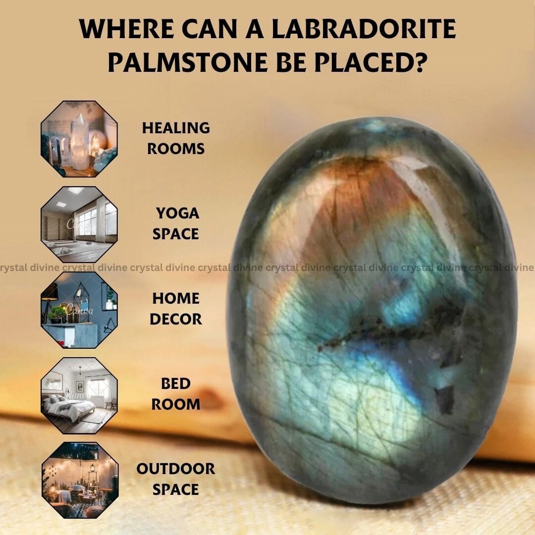 Labradorite  Crystal Palm Stone (Energy & Vitality)