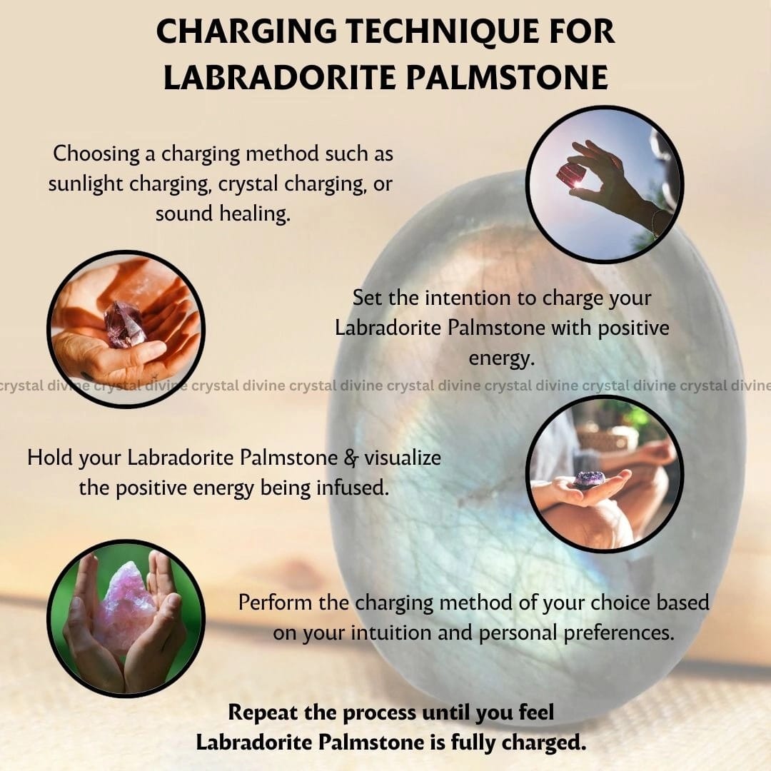 Labradorite  Crystal Palm Stone (Energy & Vitality)
