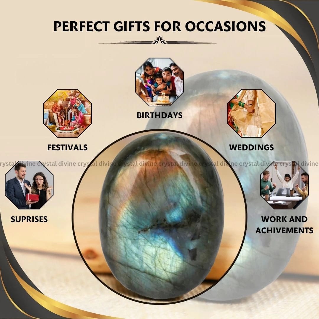 Labradorite  Crystal Palm Stone (Energy & Vitality)