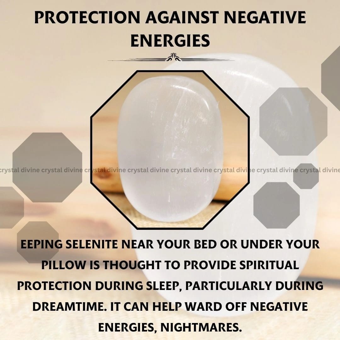 Selenite Crystal Palm Stone (Cleansing & Purification)