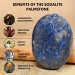 Sodalite Crystal Palm Stone (Enhanced Meditation & Focus)